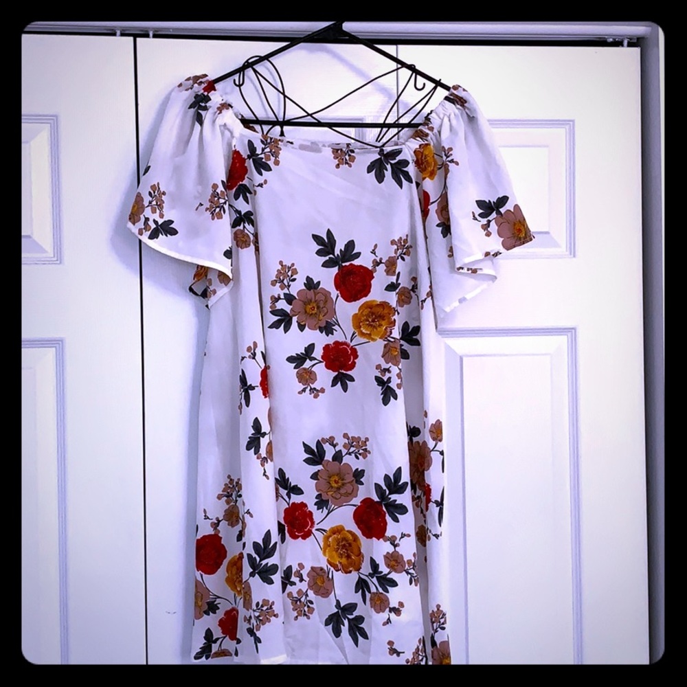 Flirtatious Off the Shoulder Blouse w/Flowers